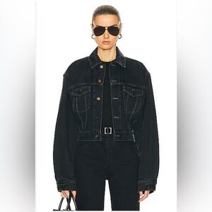 Mother The Fly Away Oversized Cropped Denim Jacket Button Down Not Guilty XS